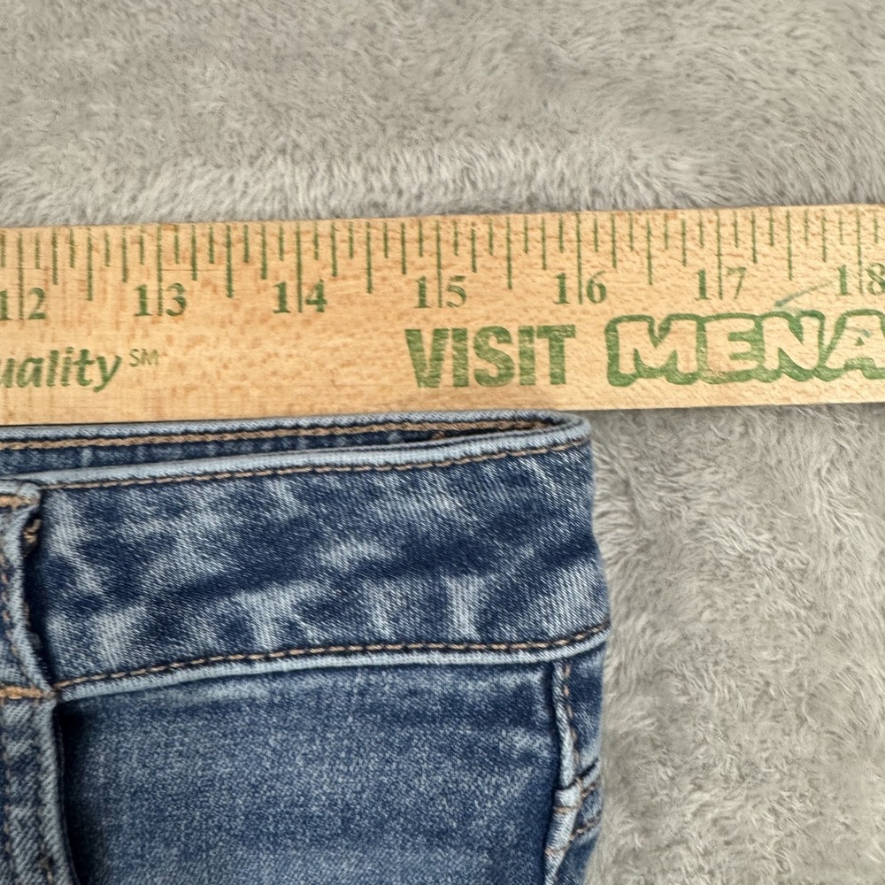 American Eagle Next Level Flex Jeans Womens 12 Super High Rise Flare Blue Boho - Picture 12 of 16